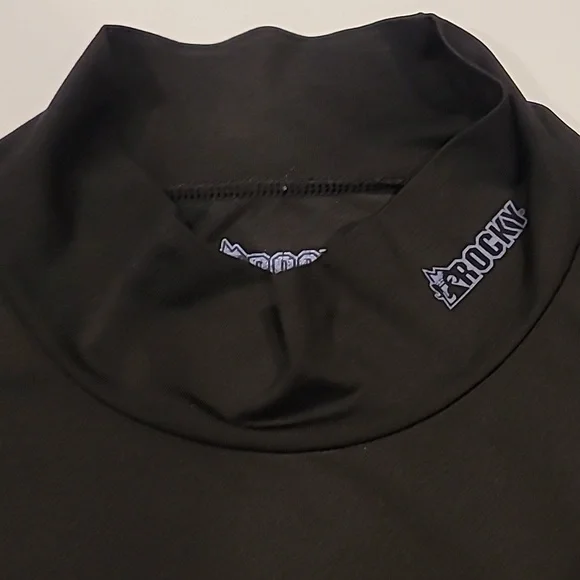 Rocky Microfiber Half Turtle Neck Pullover Shirt Black Brown XL - Picture 4 of 10